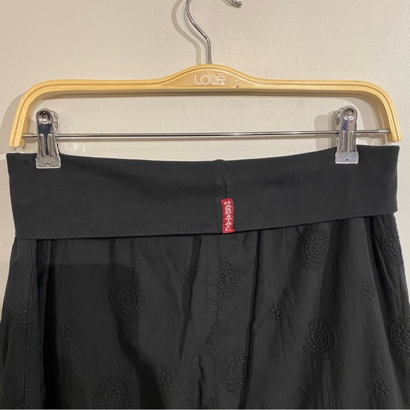 Vintage Hard Tail wide leg pants fold over waist lined 100 cotton embossed print - Picture 8 of 11